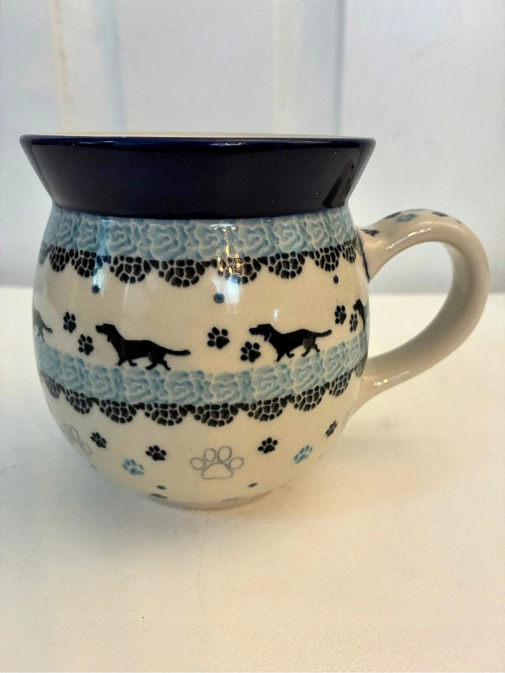Boleslawiec Polish Pottery Dachshund Bubble Mug 16oz Ceramika Artystyczna